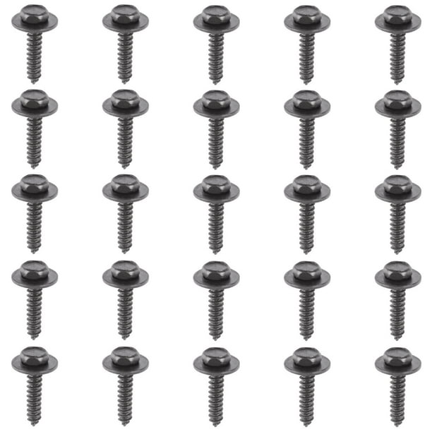 Tornillos de ajuste de 7 mm #8 M4.2-1.41 negros para GM Chevrolet, juego de 25