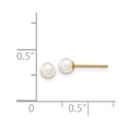 thumbnail image 3 of 14k 3-4mm Round White Saltwater Akoya Cultured Pearl Stud Post Earrings in 14k Yellow Gold, 3 of 3