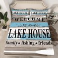 thumbnail image 2 of Homewish Rustic Lake House Full Size Sheets for Teen, Vintage Boat Paddle Bed Sheets, Grey Blue Wooden Plank Sheet Sets, Breathable Home Decor, 4pcs, 2 of 7