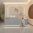 thumbnail image 1 of Mobile Bar Reception Desks Store Beauty Wooden Information Cabinet Nails Hotel Reception Desks White Bureau Meuble Furniture My Lux Decor Round, 1 of 6
