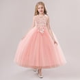 thumbnail image 6 of Girls Tulle Long Dress, Kids Formal Gown Elegant Net Skirt, Flower Girl Dress for Wedding, Birthday Party and Special Occasion Pageant Dress Pink 150, 6 of 9