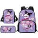 thumbnail image 1 of Mochila Sanrios Kuromi para niños y niñas, Juego de 3 piezas, bolso de hombro, estuche para lápices, mochilas escolares de gran capacidad, el mejor regalo, 1 of 4