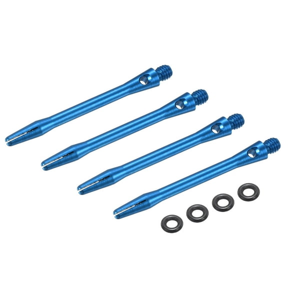 Ejes de dardos de aluminio Uxcell, accesorios de reemplazo con roscas 2BA y anillos de goma para puntas de acero, azul cielo de 48 mm