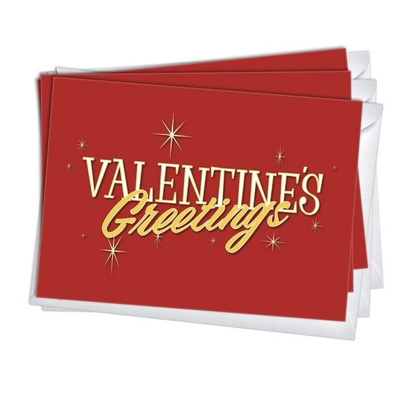 Sparkling Stars Valentines/Galentines Day Greeting Cards | 1 Pack Single (5x7)