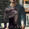 thumbnail image 6 of Tejiojio Spring Mens Essential Tops on Super Soft Cotton Performance Horse Retro 3D Printing Round Neck Long-sleeved Men's Spring And Autumn T-shirt, 6 of 7