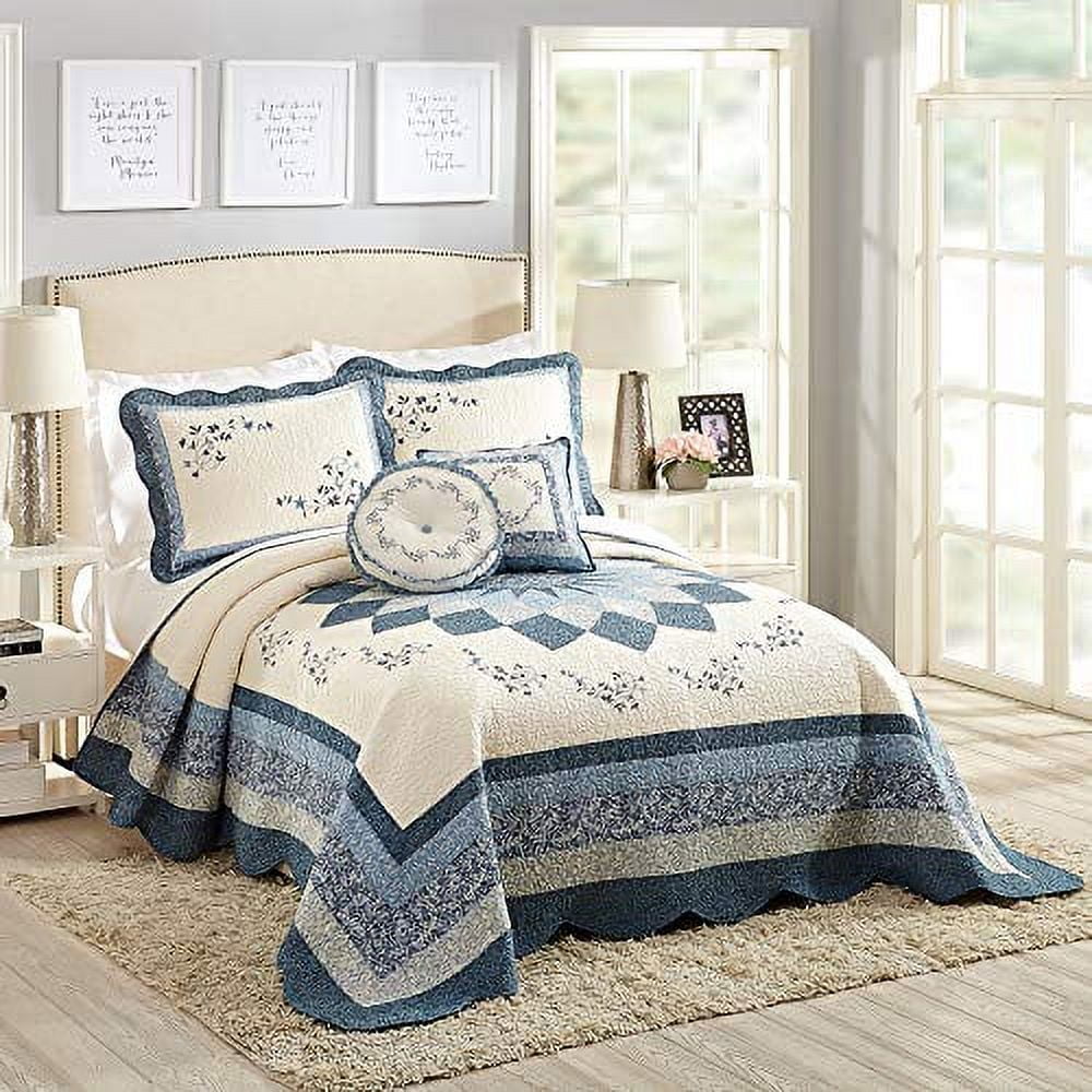 Modern Heirloom Charlotte Bedspread, Blue, Full, All Ages