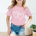 thumbnail image 2 of Sgkm Girls Graphic Shirts Heart Graphic Short Sleeve Tee Round Neck Mamas Girl Shirt Basic Clothes Pink 9-10 Years, 2 of 5