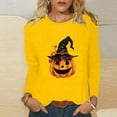 thumbnail image 2 of Raeneomay Long Sleeve Shirts Oversize Women Tops Halloween Casual Printed Round Neck Tops, 2 of 4