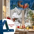 thumbnail image 5 of Christmas Tie Up Valances Curtain, Santa Claus ReinWinter Countryside Landscape Adjustable Rod Pocket Short Window Treatment Tie Up Curtains Valances for Kitchen Living Room Bathroom 42x12 Inches, 5 of 9