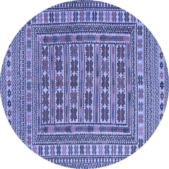 Ahgly Company Indoor Round Southwestern Blue Country Area Rugs, 8' Round