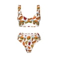 thumbnail image 4 of Rocae Hot Dog Burger for Bikini Set for Women Two Piece Sexy High Swimsuits Split Crossover Bikini Medium, 4 of 9