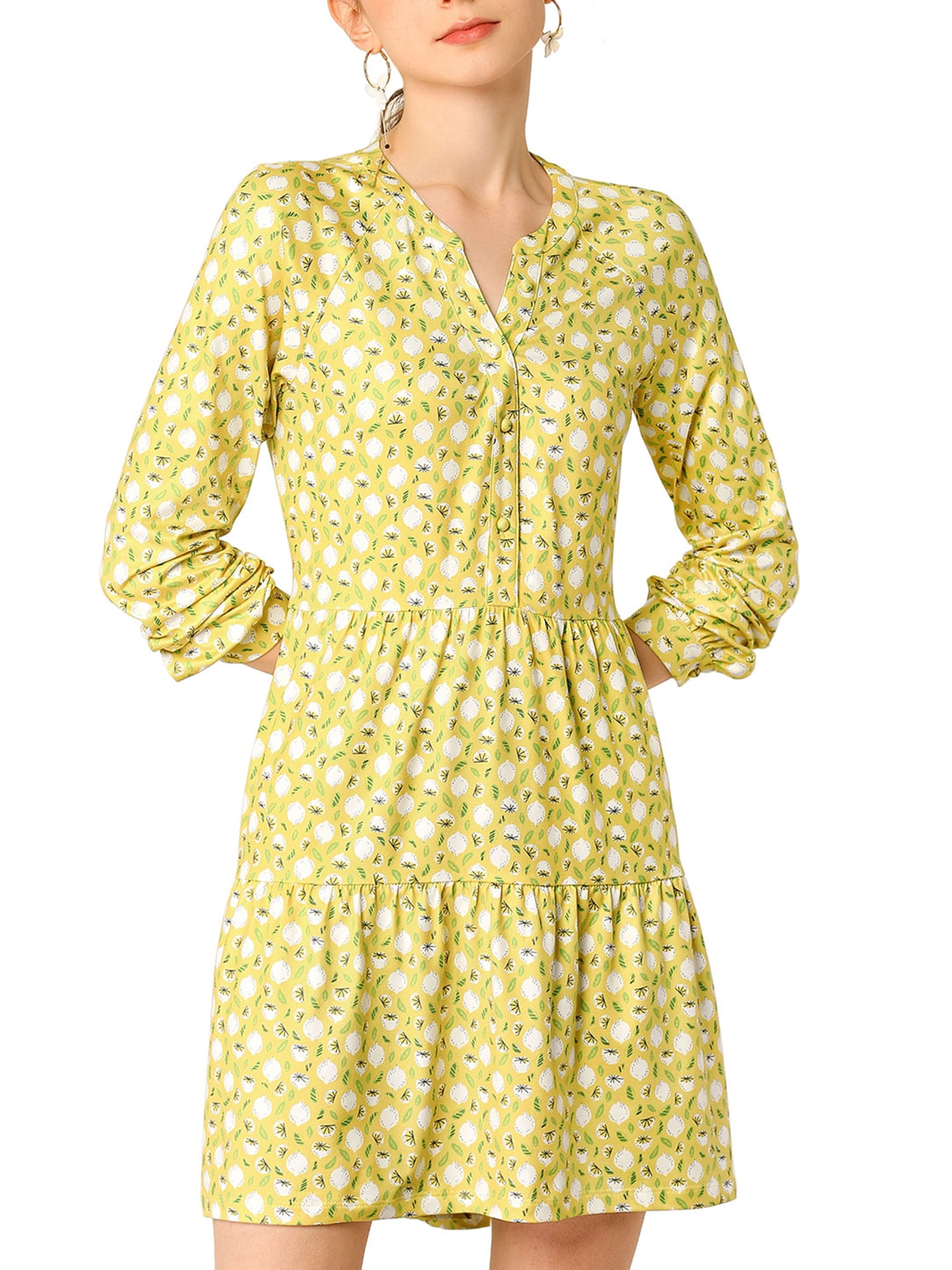 walmart yellow floral dress