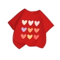thumbnail image 1 of Plebaso T-Shirts à Imprimé Cœur pour Garçons et Filles, Col Rond, Manches Courtes Décontractées, Hauts Graphiques Mignons pour Enfants, 1 of 3