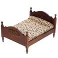 thumbnail image 1 of Mini House Miniature Bedroom Double-Bed Miniature Wood Bed Mini Adornment, 1 of 4