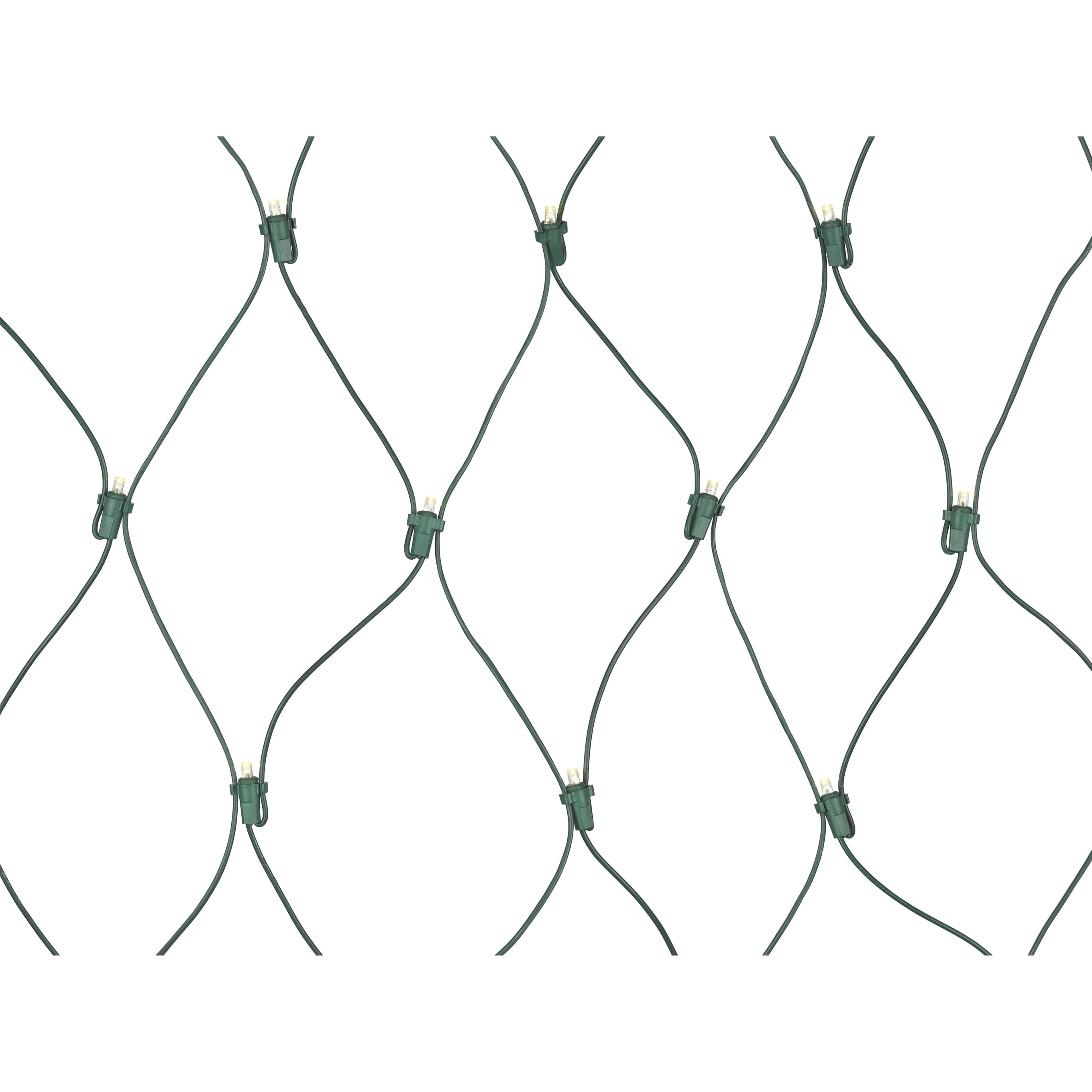 Indoor/Outdoor 150-Count LED Christmas Net Lights, Warm White, Green Wire, 6' x 4', by Holiday Time