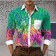 thumbnail image 1 of Camisa informal de manga larga de primavera y otoño para hombre, de talla grande, con solapa, con estampado digital 3D, de moda, 6XL, de tejido elástico, 1 of 6