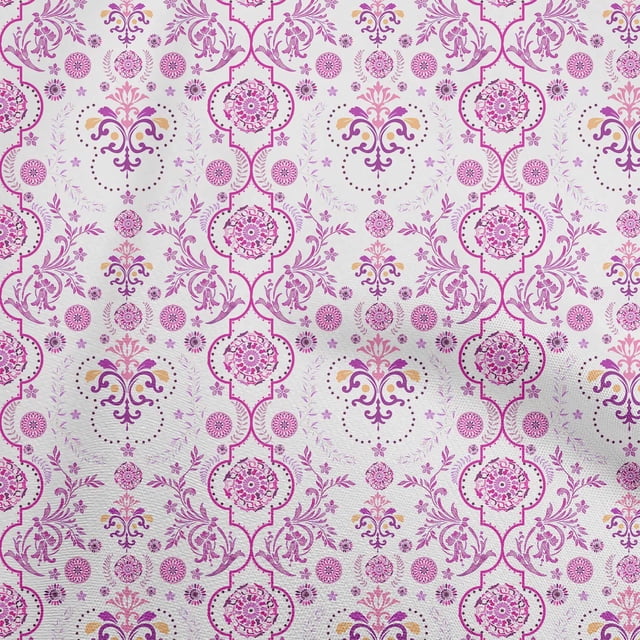 oneOone Rayon Purple Fabric Block Fabric For Sewing Printed Craft Fabric By The Yard 56 Inch Wide
