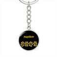 thumbnail image 1 of Papillon Mama Cercle Porte-Clés en Acier Inoxydable Ou or 18 Carats Chien Maman Pendentif, 1 of 7