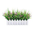 thumbnail image 1 of Fence Potted Artificial Flower Simulation Cloth Flower Home Wedding Fake Floral Decor, White & Purple Red, 1 of 6