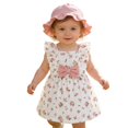 thumbnail image 3 of xfsWaSs Baby Girl clothes Summer Floral Dress Bowknot Sleeveless Ruffle Sundress With Hat Cute Infant Dresses Toddler Beach Outfit 12-18 Months, 3 of 7