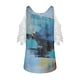 thumbnail image 5 of Elegante mujer casual cremallera cuello impresión blusa encaje manga corta camiseta verano Tops OAVQHLG3B Store  lin121212, 5 of 5