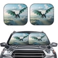 thumbnail image 2 of Fotbe Cloud Sky Green Dragon Juego de 2 Piezas de Parasoles para Parabrisas | Bloqueador Solar para Auto | Accesorios Plegables para Protección Solar Interior-Large, 2 of 6