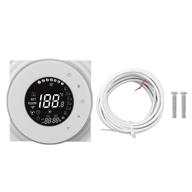 Termostato inteligente WiFi para suelo radiante, control por voz, termostato para sistemas de calefacción eléctrica con pantalla táctil LCD VA, 95-240 V