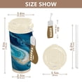 thumbnail image 2 of 17oz Insulated Tumbler 316 Stainless Steel Double Wall Vacuum Coffee Mug Leakproof 2-Way Drinking Cup with Lid & Strap Aqua Gilded Waves, 2 of 8