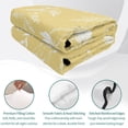 thumbnail image 4 of Quilts Twin Size, Yellow Wildflowers Soft Comforter Bedding Set for Bed, Farmhouse Floral Botanical Leaves Lightweight Quilted Bedspread with Pillow Cover(2 Pieces) for All Season, 68x86 Inch, 4 of 9