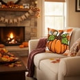 thumbnail image 4 of Fall Pillow Covers Thanksgiving Pillow Covers 17.7X17.7 Inches Fall Pumpkin Decorative Pillow Cases with Soft Fabric Hidden Zipper for Home Decor Fall Home Decor, 4 of 7