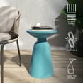 thumbnail image 2 of Soto Outdoor Metal Side Table, Teal, 2 of 8