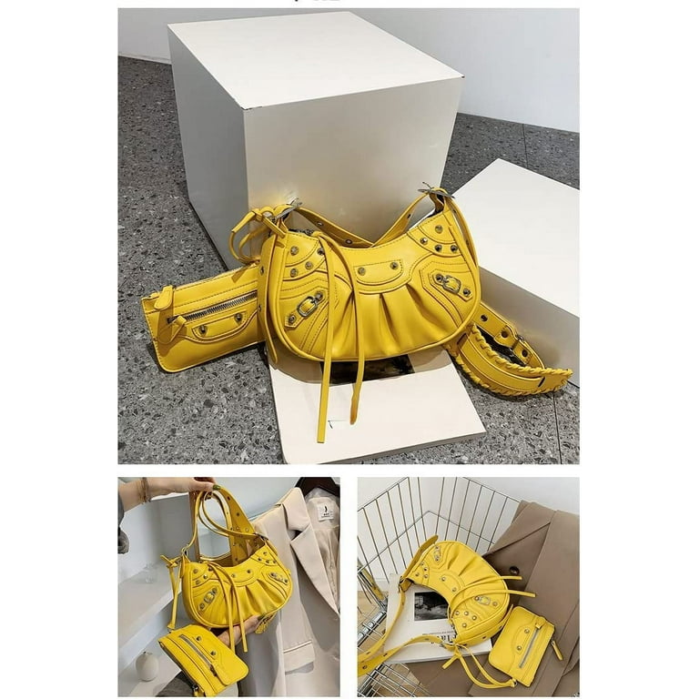 Danceemangoos Y2K Purse Crossbody Bags for Women Trendy Shoulder Bag for Women Fall Fashion (Yellow), Adult Unisex, Size: Small