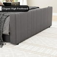 thumbnail image 3 of 4 EVER WINNER Queen Size Bed Frame, Velvet Upholstered Platform Bed Frame with Headboard, Gray, 3 of 6