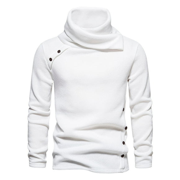 Men Casual Pullover Solid Long Sleeve Turtleneck Sweater Tops Blouse