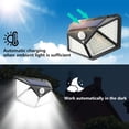 thumbnail image 2 of Luces solares para exteriores, luces solares superbrillantes con carga rápida para un amplio ángulo de iluminación y sensor de movimiento PIR sensible, 100 LED con reflector de luces para garaje,, 2 of 5
