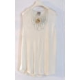 thumbnail image 1 of $195 HAUTE HIPPIE Swan CHAIN Necklace TOP Ivory MESH SLEEVELESS Modal ( L ), 1 of 2