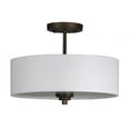 thumbnail image 1 of Whitfield Lighting SH280-WHORB 13" FABRIC SEMI FLUSH OIL RUBBED BRONZE, 1 of 1