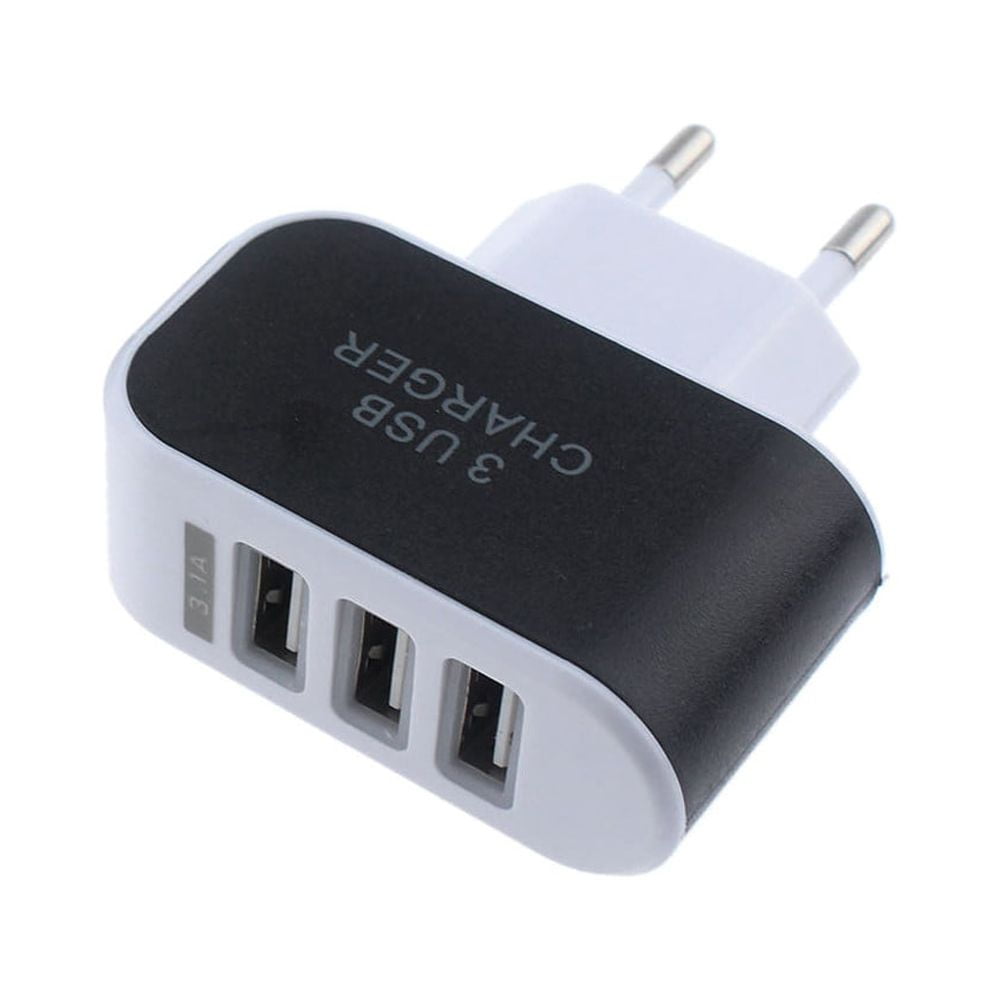 3 Port 3.1A USB Wall Charger Block EU Plug 15.5W Compact Travel Power Adapter for Cell Phones Cameras MP3 Players Smart Devices