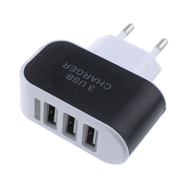 Adaptador de corriente con enchufe europeo, triple cargador de pared USB 3.1A compatible con cargador de teléfono de viaje