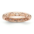 thumbnail image 1 of Sterling Silver Stackable Expressions Pink-plated Carved Ring Size 6, 1 of 3
