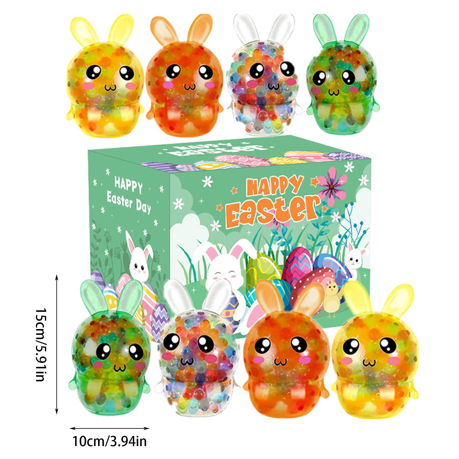 YWIYIUD Easter BasketStuffers 16 Pack Prefilled Easter Eggs with StressBalls Toys Soft EasterRabbit StressBalls Easter Toys Stress RelievingBalls PartyFavors EasterBasket Gifts