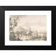 thumbnail image 2 of Giuseppe Zais 24x17 Black Modern Framed Museum Art Print Titled - River Landscape with Two Mendicants and Other Figures (1709-84), 2 of 5