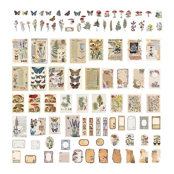 200pcs Vintage Scrapbooking Diy Stickers Pack,retro Decor Stickers,for Scrapbooking,diary,album,diy