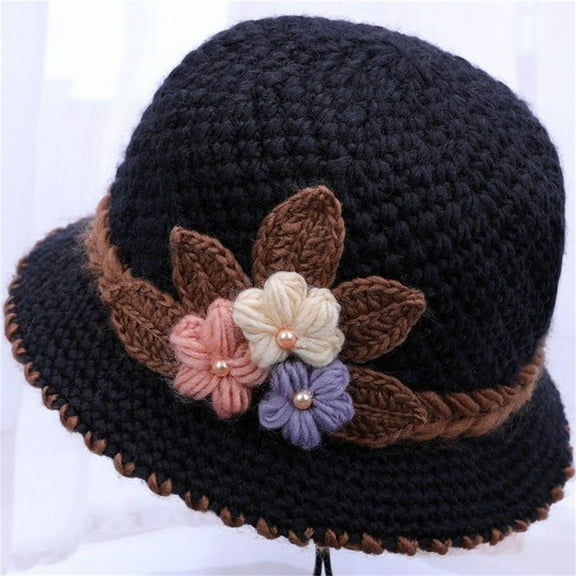 Double Layer Knitted Cotton Hat with Fleece Lining for Women Winter Warmth and Ear Protection