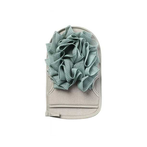 Guantes de Ducha Exfoliantes Vogacara Portátiles de Doble Cara para Adultos Guante de Baño para Gimnasio de Hotel Protección de la Piel Gris Azul