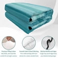 thumbnail image 4 of Twin Quilt Set 68''x86'', Teal Turquoise Aqua Ombre Lightweight Summer Bedspread Coverlet Set with 2 Pillow Shams, Contemporary Abstract Lines Breathable All Season Quilt Bedding for Dorm/Bedroom, 4 of 9
