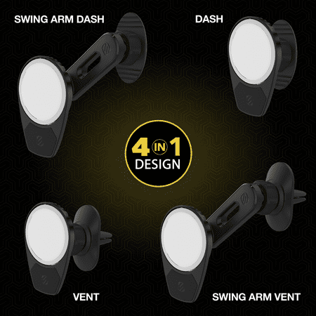 Scosche - MagicMount MSC Adapter Vent/Dash 4-IN-1 Mount Kit - Black