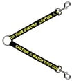 thumbnail image 2 of Buckle-Down Leash Splitter - CAUTION WATCH YOUR DUBSTEP Black Yellow - 1" Wide - 30" Length, 2 of 3