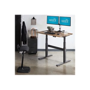 Vari 60” x 30 VariDesk Electric Height Adjustable Standing Desk Computer Table Reclaimed Wood