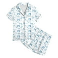 thumbnail image 3 of WOYY Toddler Girls Pajamas Bow Print Short Sleeve Shirt Shorts Sleepwear Pjs, Sizes 3-4T, 3 of 4